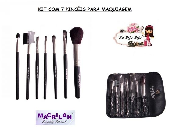 KIT COM 7 PINCÉIS PARA MAQUIAGEM