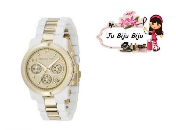 Relógio Branco com dourado