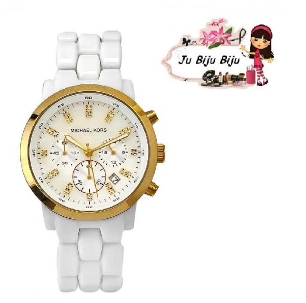 Relógio Branco c/ dourado
